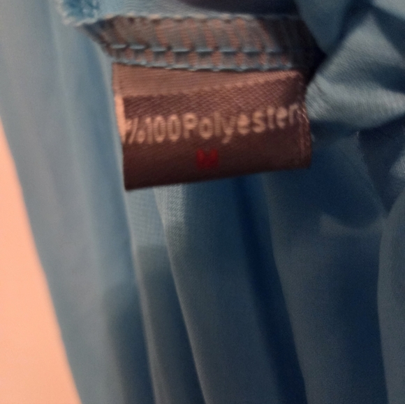 Turquoise Iridescent Bellydance Panel Skirt With Turquoise Harem Pants. - Picture 3 of 7